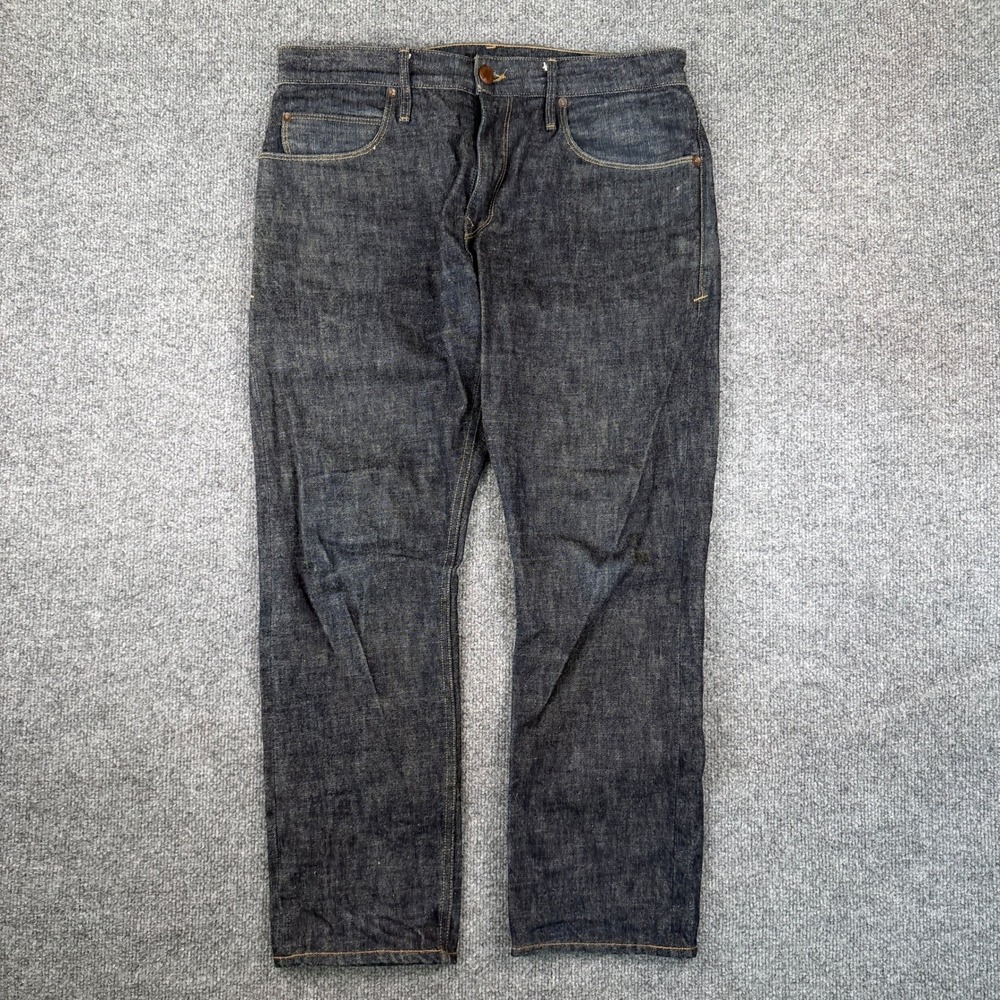 Freenote Cloth Jeans Mens 34x28 Blue Dark Wash Avila Slim Taper Selvedge Denim